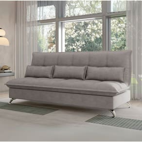 Sofá Cama para Sala de Estar Veludo Condessa Slim Castor