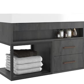 Gabinete para Banheiro 2 Gavetas Suspenso New 80 Carbono