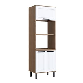 Paneleiro Forno 3 Portas 217cm X 70cm Provençal Jequitiba/Branco