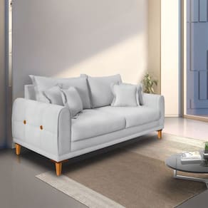 Sofá 2 Lugares para Sala de Estar London Prata