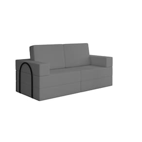 Sofá Cama para Sala de Estar Modular 2 Lugares Magic Cinza