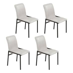 Cadeiras para Sala de Jantar 4 Unidades Premium Off White / Preto