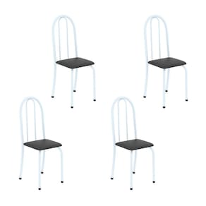 Kit 4 Cadeiras Tubular 96x36x41 Cm Iris B Preto/ Branco