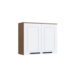 Armário para Cozinha Aéreo 2 Portas Provençal Jequitiba/Branco