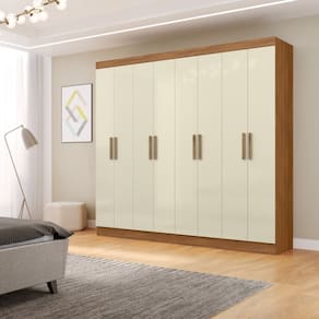 Guarda-roupa Casal 217,7cm X 47cm Slim Cinamomo/ Off White