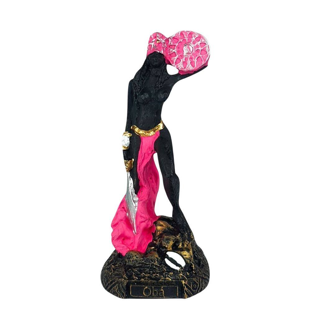 Imagem Obá orixá estátua umbanda candomblé resina 15 cm
