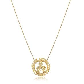 Colar Personalizado Mandala Filhos Juntos E Nomes Folheado