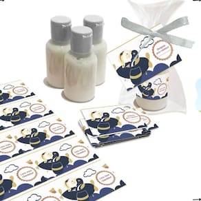 Kit 25 Lembrancinhas Mini Hidratantes Para Chá de bebê Aniversário Ursinho Aviador