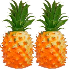Kit 2 Abacaxi Tropical Isopor Enfeite Fruta Artificial 23cm