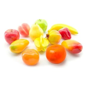 Kit 4 Pacotes de Frutas Artificiais Decoração Enfeite 24 Unidades