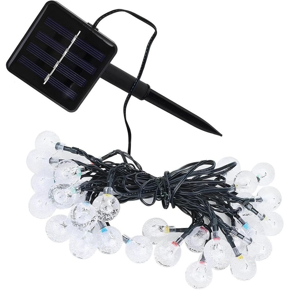 Cordão Lâmpadas Solar Luzes LEDs Bolinhas Amarela Natal 5m