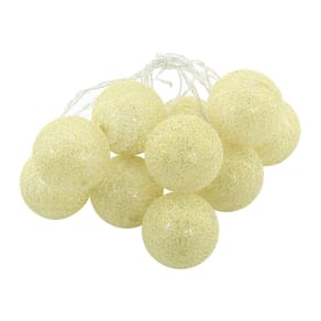 Cordão Fio De Luz Luminária De Bolinhas Dourado Led 10 Bolas 1,80m À Pilha