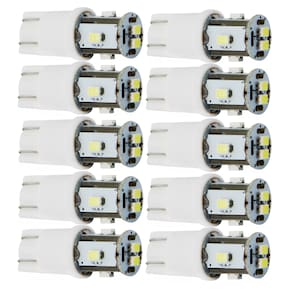 10 Lampadas Pingao T10 Tipo Torre 6 Leds 36mm Esmagada 1.8w Branco