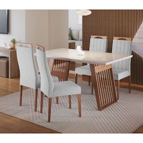 Conjunto Sala de Jantar Moscou com 4 Cadeiras Grecia Madetal