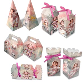 Kit Festa Infantil Lembrancinhas Decorativa Astronauta Menina Caixinhas Para Aniversário Festas e Comemorações