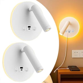 2 Arandela Spot Led Foco Móvel Usb E Usb-C Cabeceira Bet81
