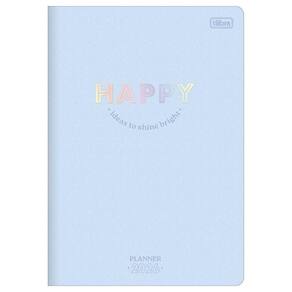 Planner Mensal 2026 Grampeado M7 Happy Azul Pastel Tilibra