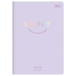 Planner Mensal 2026 Grampeado M7 Happy Lilás Tilibra