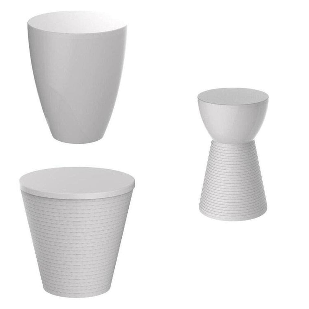 Conjunto com 3 Banquetas Branco