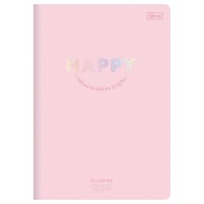 Planner Mensal 2026 Grampeado M7 Happy Rosa Pastel Tilibra