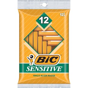 Barbeador de pele sensível de lâmina única Razor BIC 12 unidades