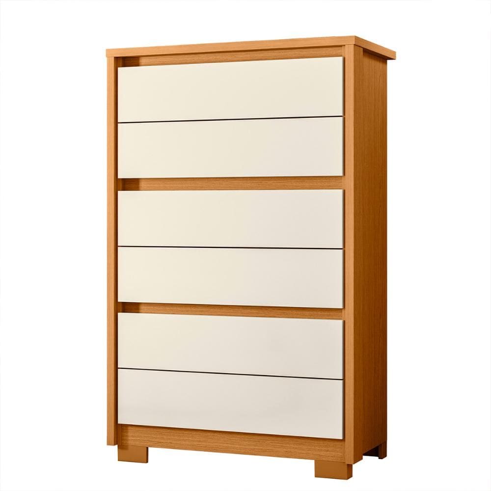 Cômoda Unno 79cm 6 Gavetas com Pés Plástico