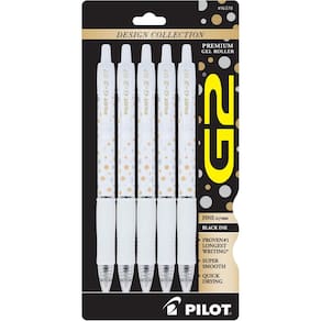 Canetas de rolo de gel Pilot G2 Premium Fine Point 0,7 mm, pacote com 5