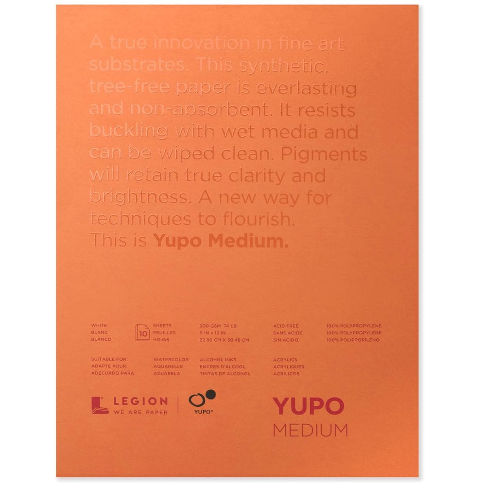 Papel Yupo L21-YUP197W912 Folhas brancas 9x12 10 unidades 74 lb