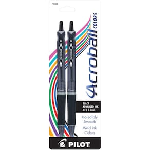 Canetas esferográficas PILOT Acroball Colors Black Ink, pacote com 2