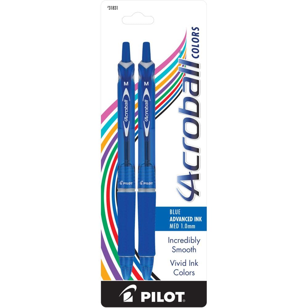 Canetas esferográficas PILOT Acroball Colors Blue Ink, pacote com 2