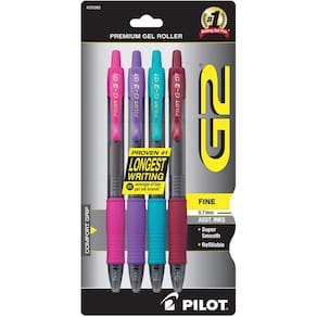 Canetas de rolo de gel PILOT G2 Premium Fine Point 0,7 mm, pacote com 4