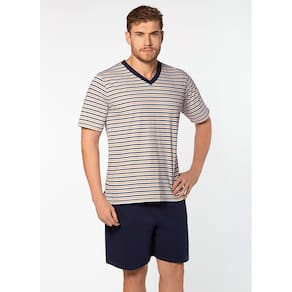 Pijama Masculino Lupo Curto Algodão 28021-001 Listrado Marinho