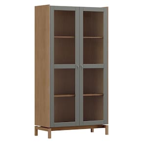 Cristaleira Barcelona 190cm 2 Portas com Vidro Canelado - Finestra Móveis