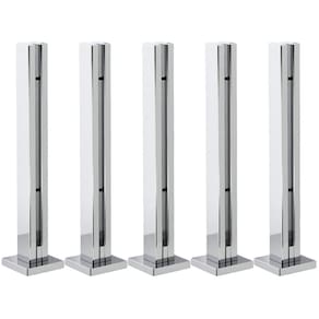 Kit 5 Torre Guarda Corpo Pinça Para Vidro 40cm Inox FS