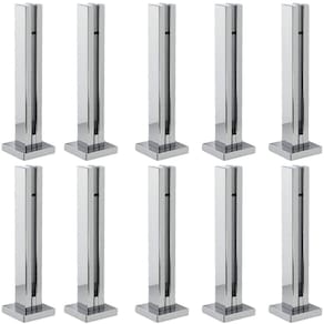 Kit 10 Torre Guarda Corpo Pinça Para Vidro 30cm Inox FS