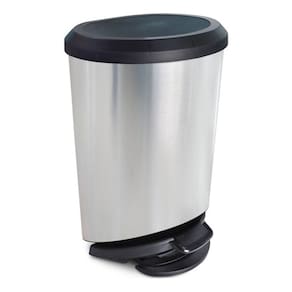 Lixeira De Piso Oval Inox Com Pedal 20l 49x32x35cm