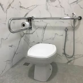 Alca Barra De Apoio Em Inox Articulada Com Porta Papel 60cm