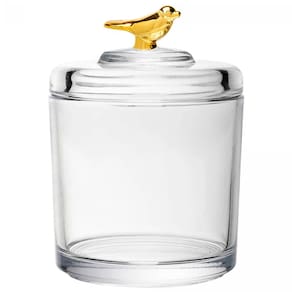 Pote com Tampa Golden Bird Cristal 8,5x8,5x11,5cm 21040 - Wolff