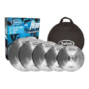 Set De Pratos P/ Bateria Hero Aço Escovado 14/16/18/20 C/ Bag