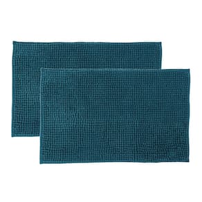 Kit 2 Tapetes Banheiro Antiderrapante Azul Claro 58x38cm