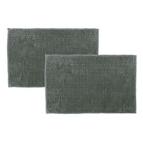 Kit 2 Tapetes Banheiro Bolinha Antiderrapante Cinza 58x38cm