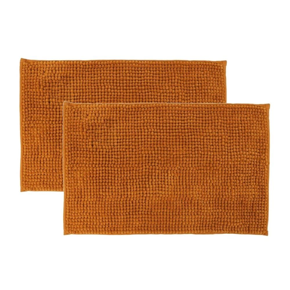 Kit 2 Tapete Banheiro Bolinha Antiderrapante Laranja 58x38cm