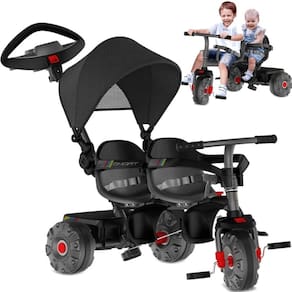 Triciclo Smart Duo Passeio E Pedal 2 Lugares Preto - Bandeirante