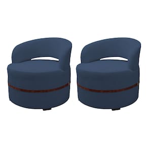 Kit 2 Poltronas para Sala Decorativa Luxo Luana Linho Azul
