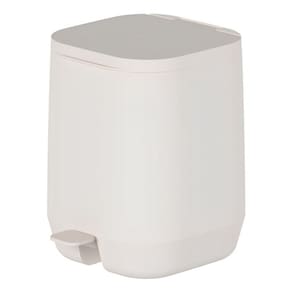 Lixeira De Piso Square Bege Com Pedal Plastico 6l 26x20x25cm