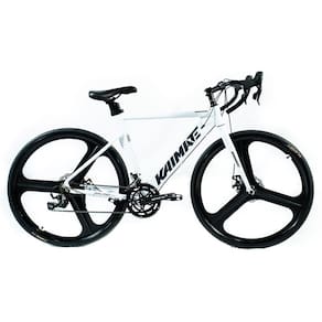 Bicicleta Speed Aro 700 Bike 16V AeroEdge Roda Liga de Alumínio Magnésio Freio a Disco Quadro Alumínio Resistente Leve Cor Branco - WCT FITNESS
