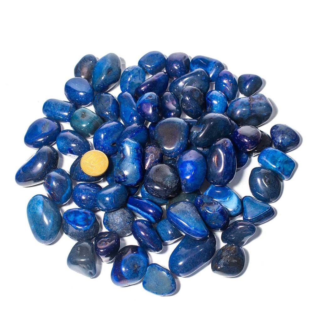 1 kg Ágata Azul Pedra Rolada M Extra 30 mm