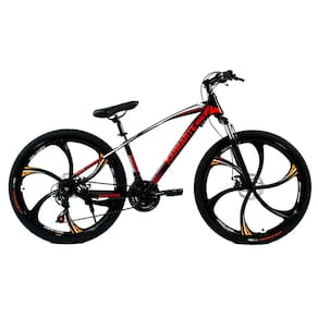 Bicicleta Aro 26 Roda Liga Magnésio Bike 21 Vel Marchas Freio a Disco VorteX Quadro Aço Carbono Leve Resistente Cor Preto/Vermelho - WCT FITNESS
