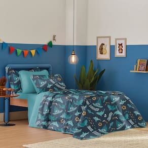 Jogo de Cama Solteiro Atlantix 2 Pçs 88x188x30 100% Algodão