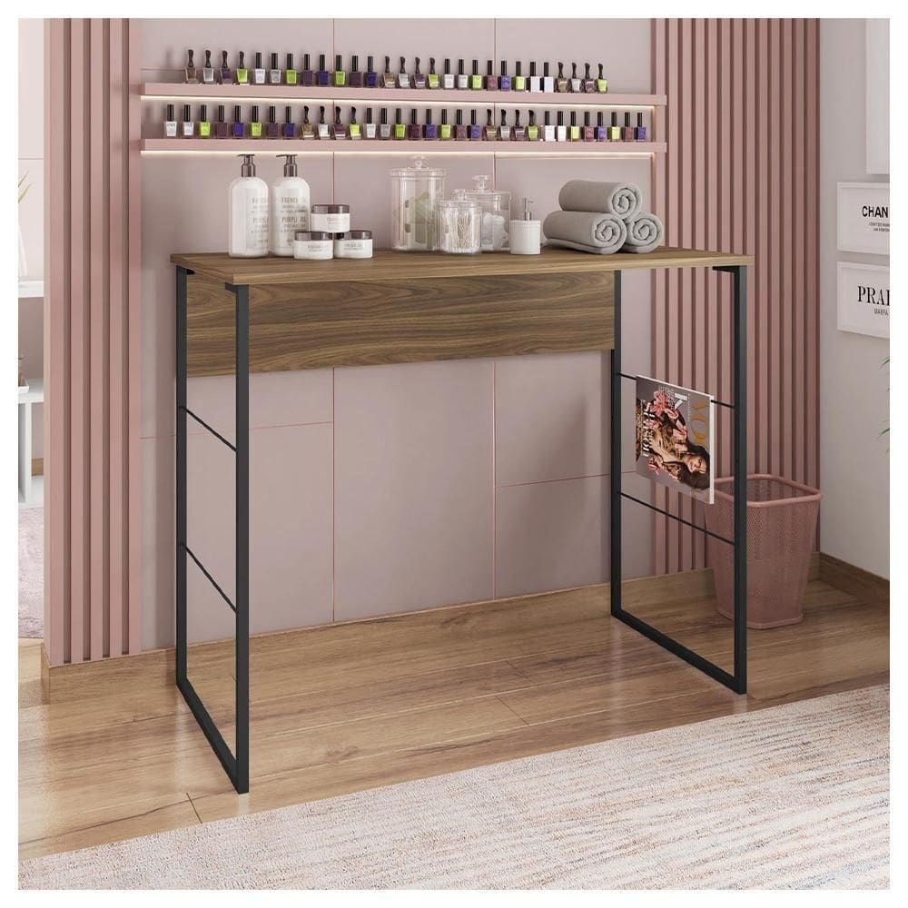 Mesa Para Manicure Aparador 90cm Fabrick Marrom Caemmun